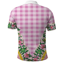 Hawaii Pikake Lokelani Plumeria Lei Polo Shirt Pink Palaka Motifs