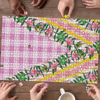 Hawaii Pikake Lokelani Plumeria Lei Puzzle Pink Palaka Motifs