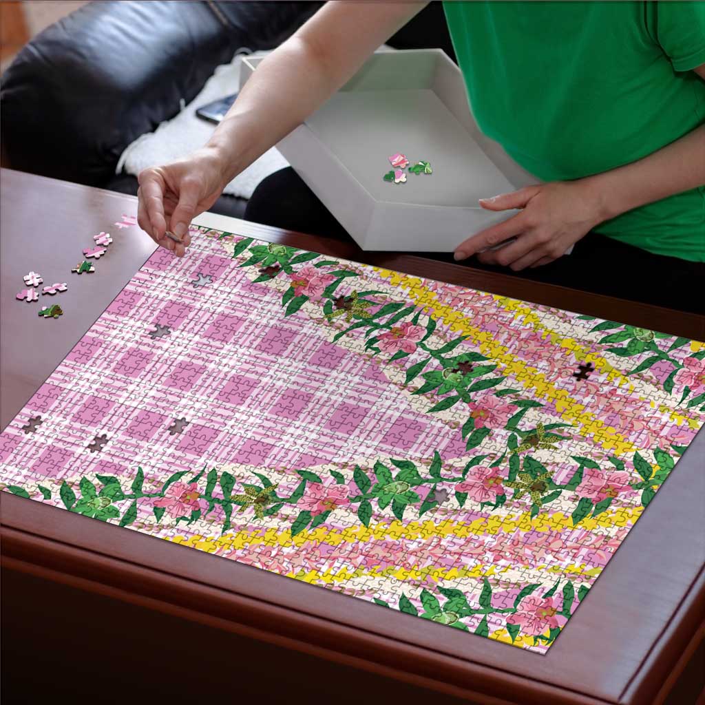 Hawaii Pikake Lokelani Plumeria Lei Puzzle Pink Palaka Motifs