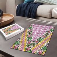 Hawaii Pikake Lokelani Plumeria Lei Puzzle Pink Palaka Motifs