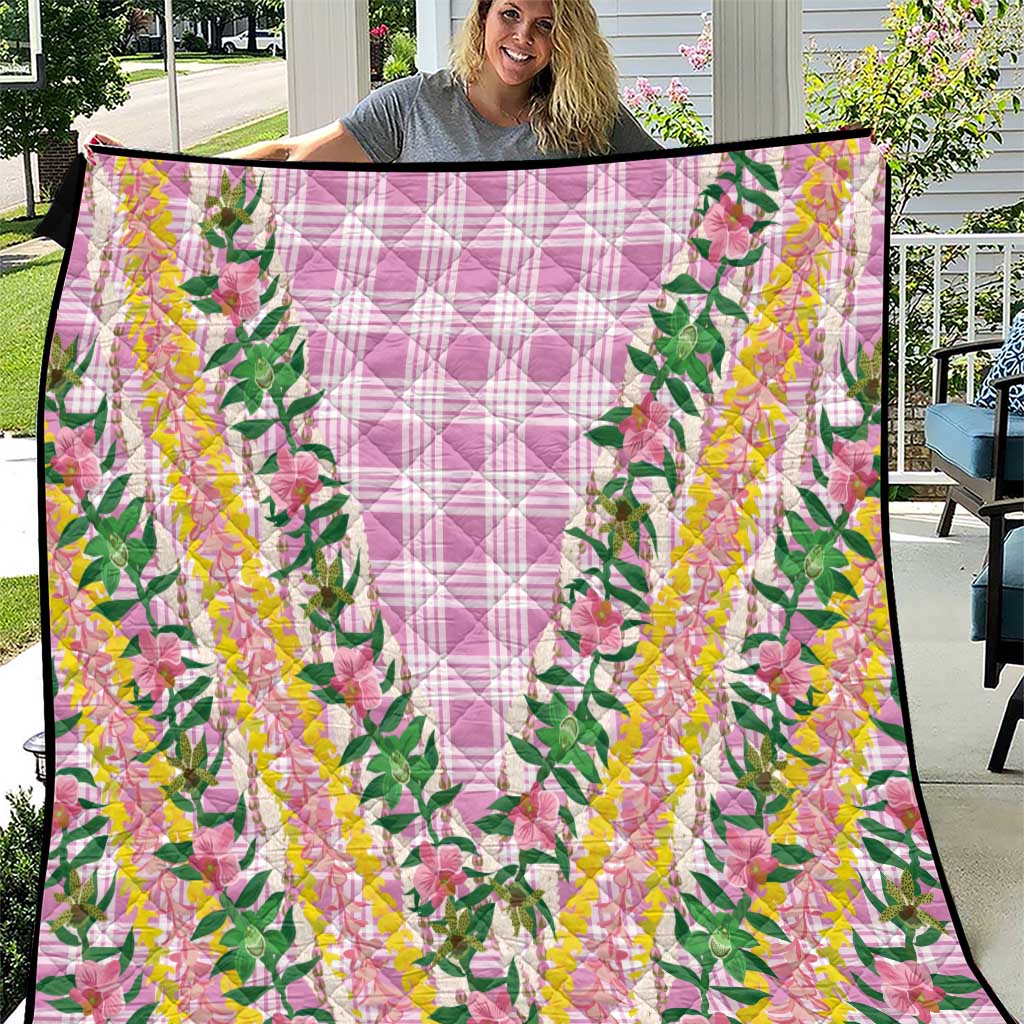 Hawaii Pikake Lokelani Plumeria Lei Quilt Pink Palaka Motifs