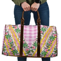 Hawaii Pikake Lokelani Plumeria Lei Travel Bag Pink Palaka Motifs LT05 Pink - Polynesian Pride