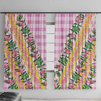 Hawaii Pikake Lokelani Plumeria Lei Window Curtain Pink Palaka Motifs