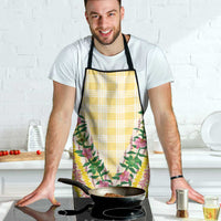 Hawaii Pikake Lokelani Plumeria Lei Apron Yellow Palaka Motifs