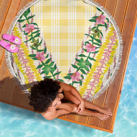 Hawaii Pikake Lokelani Plumeria Lei Beach Blanket Yellow Palaka Motifs