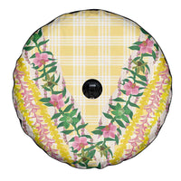 Hawaii Pikake Lokelani Plumeria Lei Spare Tire Cover Yellow Palaka Motifs