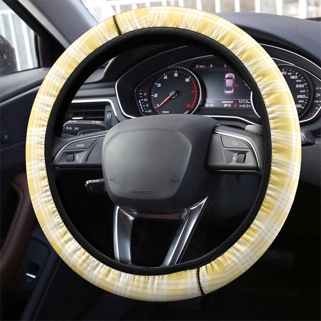 Hawaii Pikake Lokelani Plumeria Lei Steering Wheel Cover Yellow Palaka Motifs