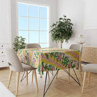 Hawaii Pikake Lokelani Plumeria Lei Tablecloth Yellow Palaka Motifs