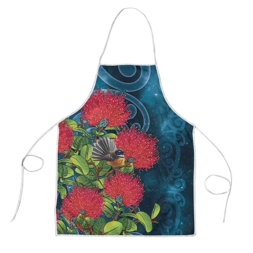 New Zealand Matariki Piwakawaka Apron Maori Koru With Pohutukawa Flowers