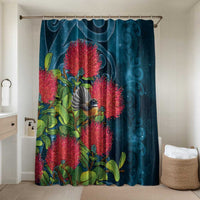 New Zealand Matariki Piwakawaka Bathroom Set Maori Koru With Pohutukawa Flowers