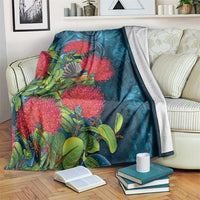 New Zealand Matariki Piwakawaka Blanket Maori Koru With Pohutukawa Flowers