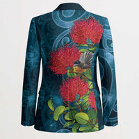 New Zealand Matariki Piwakawaka Blazer Maori Koru With Pohutukawa Flowers