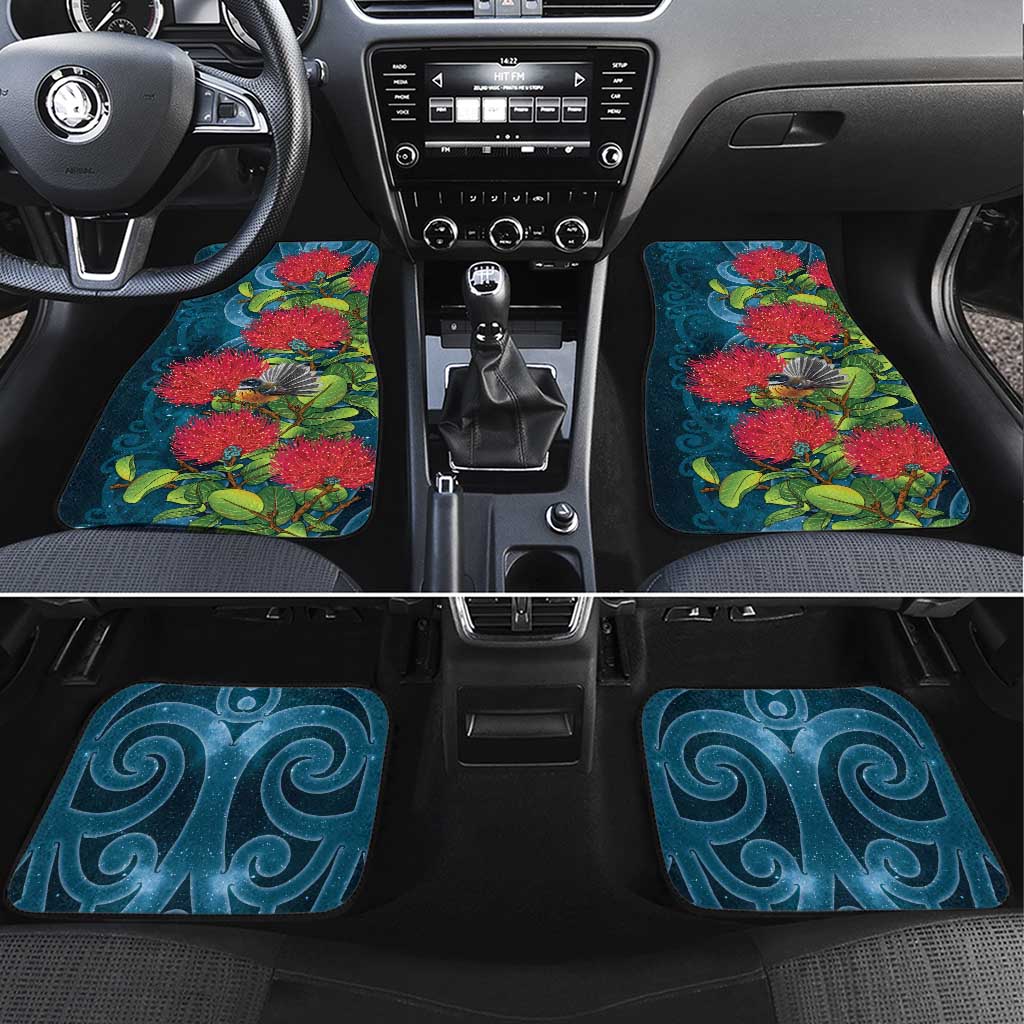 New Zealand Matariki Piwakawaka Car Mats Maori Koru With Pohutukawa Flowers