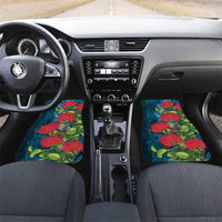New Zealand Matariki Piwakawaka Car Mats Maori Koru With Pohutukawa Flowers