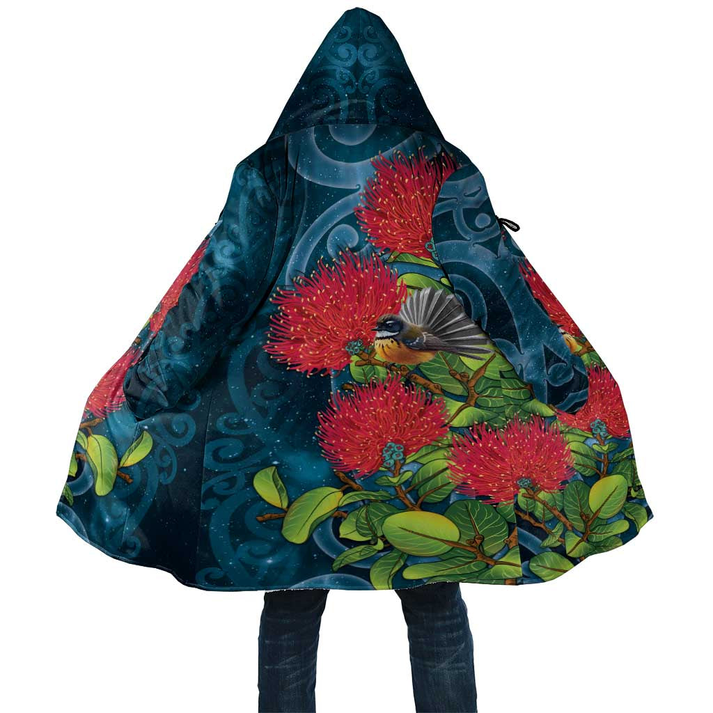 New Zealand Matariki Piwakawaka Cloak Maori Koru With Pohutukawa Flowers