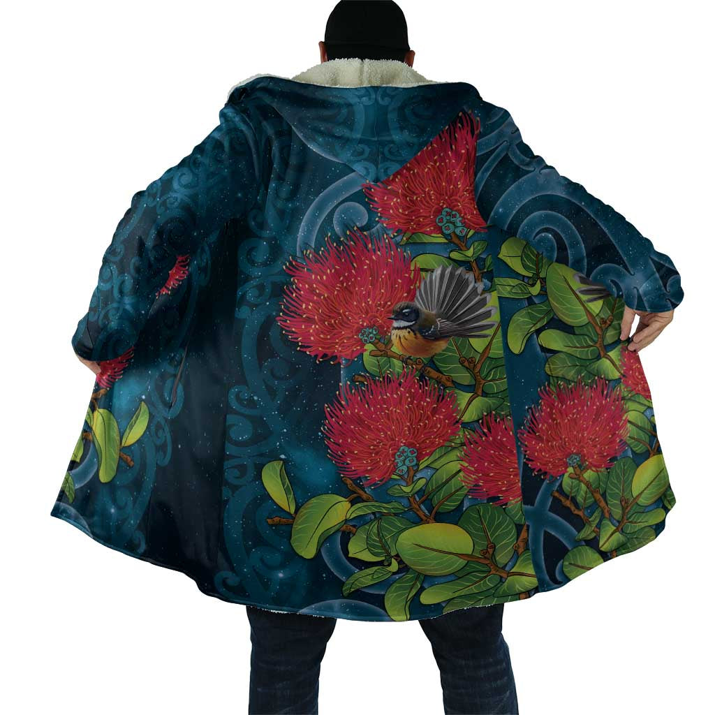 New Zealand Matariki Piwakawaka Cloak Maori Koru With Pohutukawa Flowers