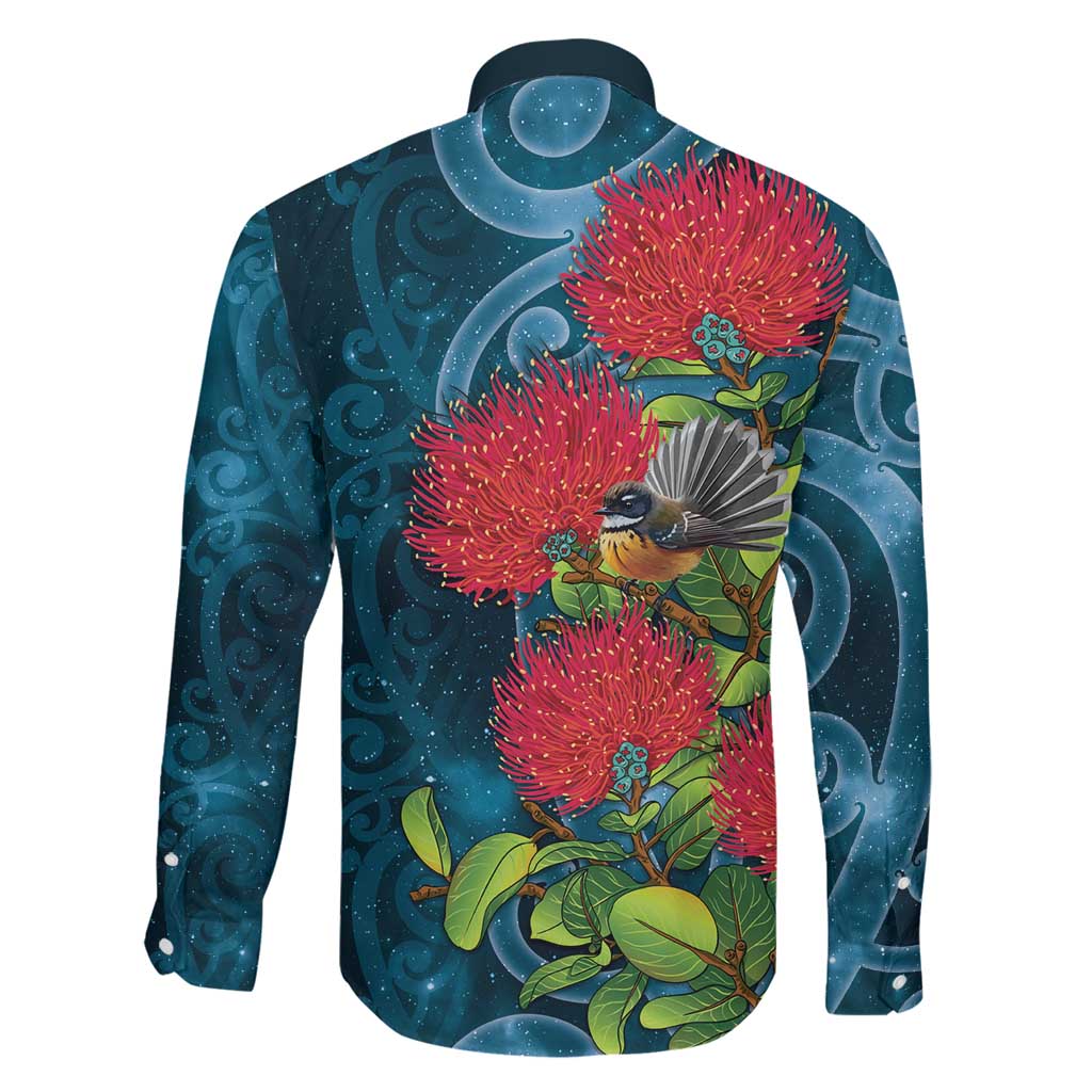 New Zealand Matariki Piwakawaka Family Matching Mermaid Dress and Hawaiian Shirt Maori Koru With Pohutukawa Flowers