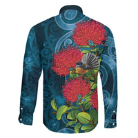 New Zealand Matariki Piwakawaka Family Matching Tank Maxi Dress and Hawaiian Shirt Maori Koru With Pohutukawa Flowers