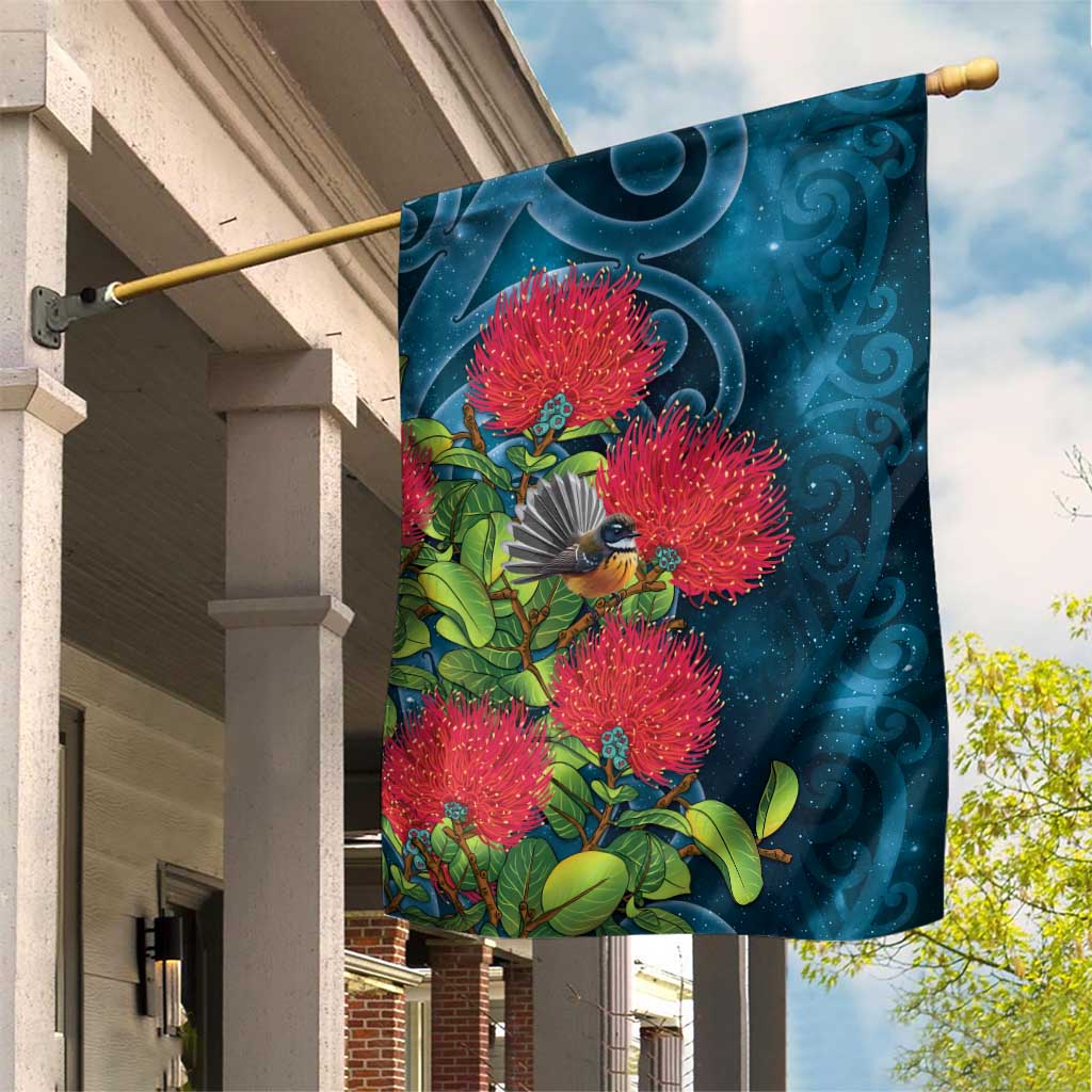 New Zealand Matariki Piwakawaka Garden Flag Maori Koru With Pohutukawa Flowers