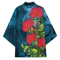 New Zealand Matariki Piwakawaka Kimono Maori Koru With Pohutukawa Flowers