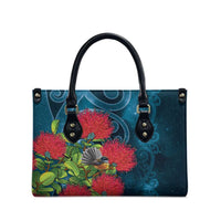 New Zealand Matariki Piwakawaka Leather Bag Maori Koru With Pohutukawa Flowers