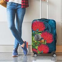 New Zealand Matariki Piwakawaka Luggage Cover Maori Koru With Pohutukawa Flowers LT05 - Polynesian Pride