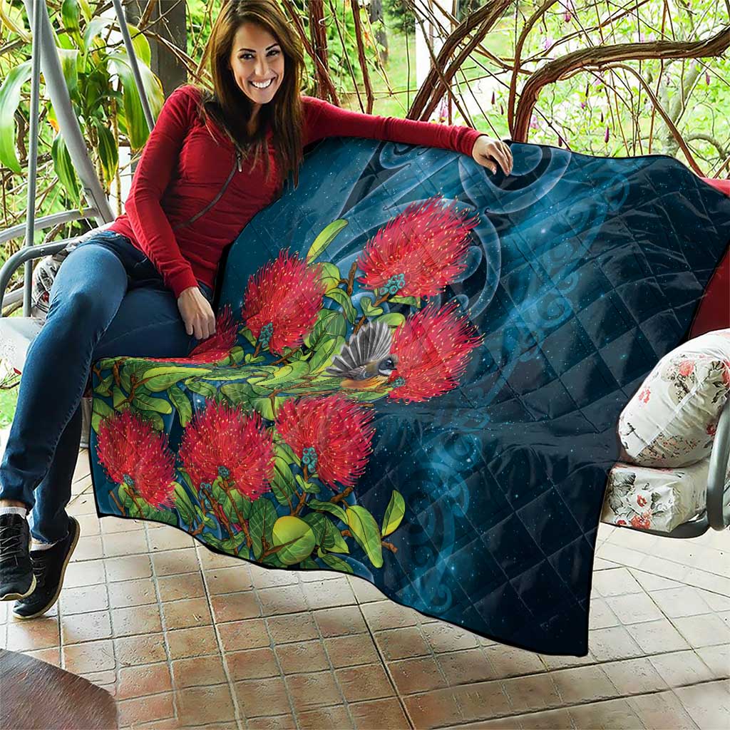 New Zealand Matariki Piwakawaka Quilt Maori Koru With Pohutukawa Flowers
