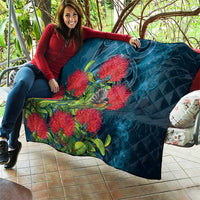 New Zealand Matariki Piwakawaka Quilt Maori Koru With Pohutukawa Flowers