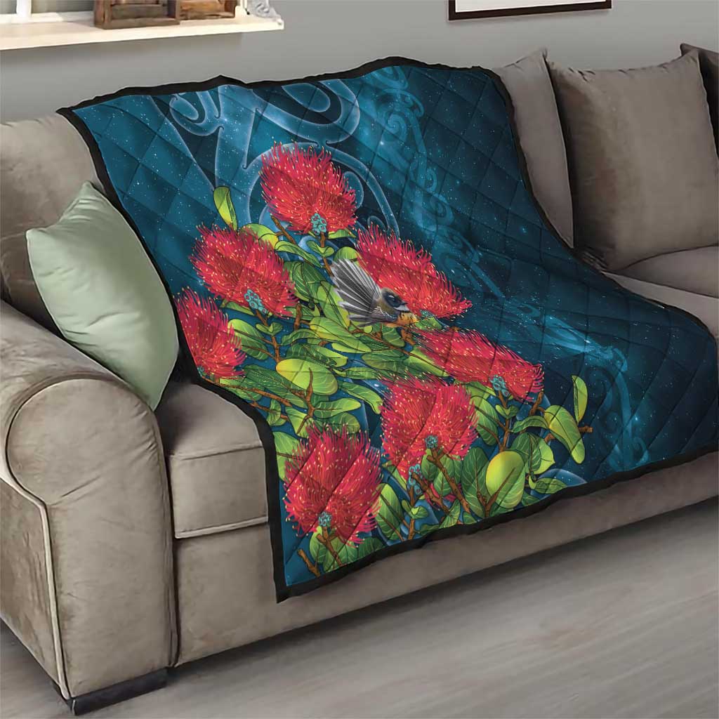New Zealand Matariki Piwakawaka Quilt Maori Koru With Pohutukawa Flowers