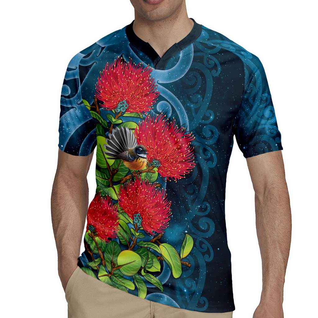 New Zealand Matariki Piwakawaka Rugby Jersey Maori Koru With Pohutukawa Flowers