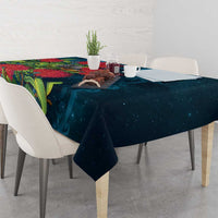 New Zealand Matariki Piwakawaka Tablecloth Maori Koru With Pohutukawa Flowers LT05 - Polynesian Pride