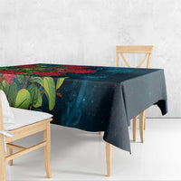 New Zealand Matariki Piwakawaka Tablecloth Maori Koru With Pohutukawa Flowers LT05 - Polynesian Pride