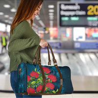 New Zealand Matariki Piwakawaka Travel Bag Maori Koru With Pohutukawa Flowers
