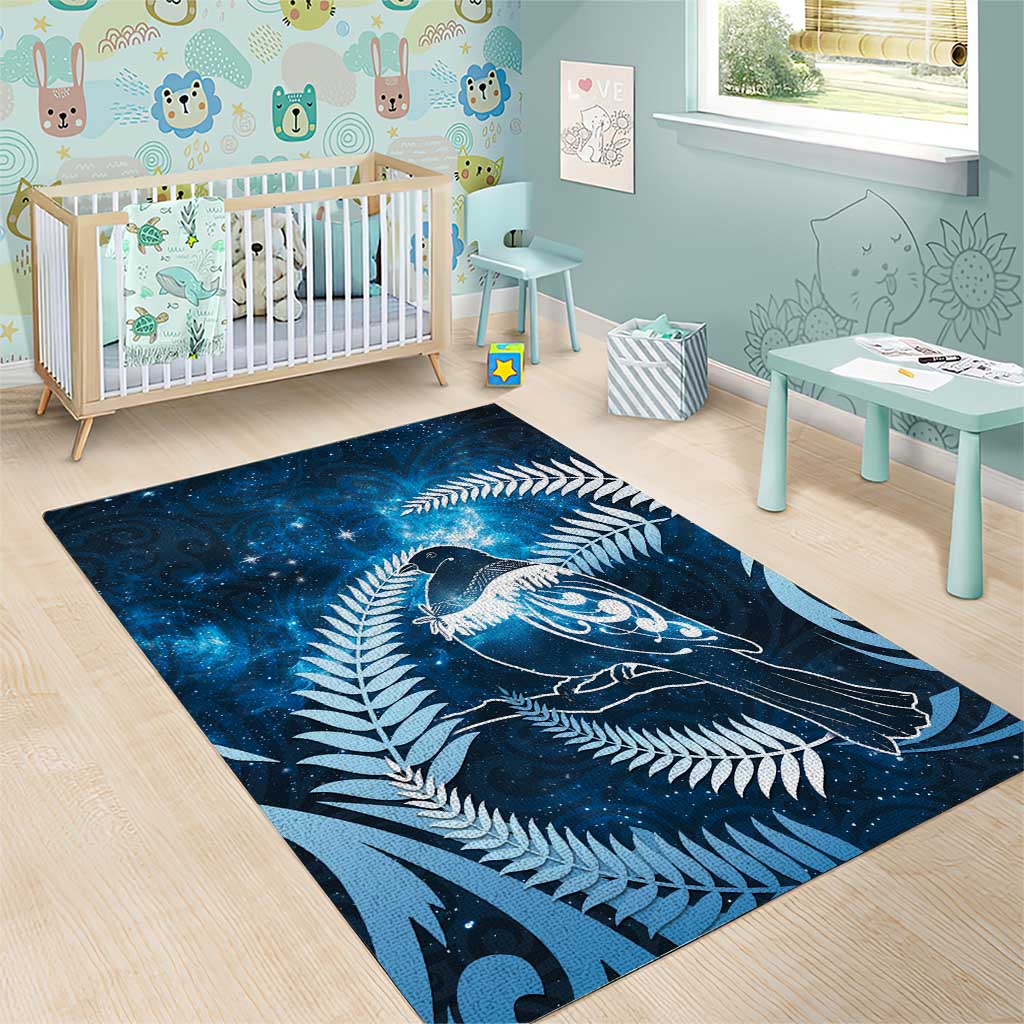 New Zealand Matariki Area Rug Pigeon Kereru Maori Fern Art