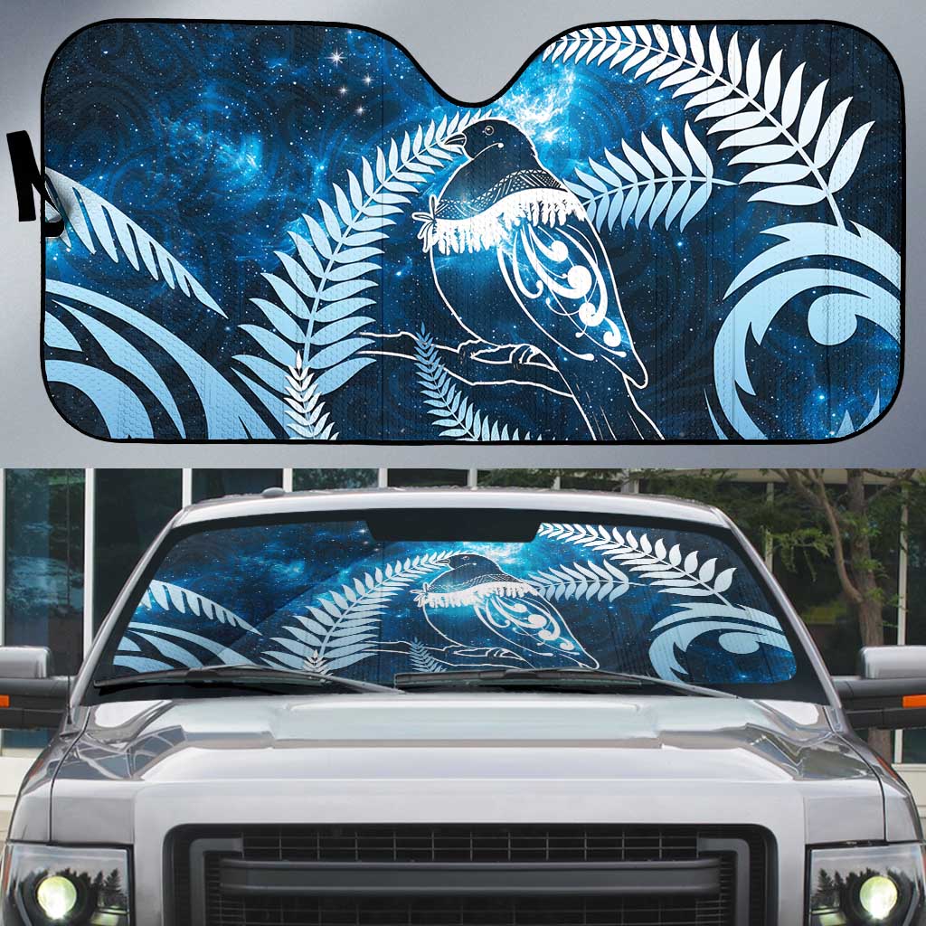 New Zealand Matariki Auto Sun Shade Pigeon Kereru Maori Fern Art