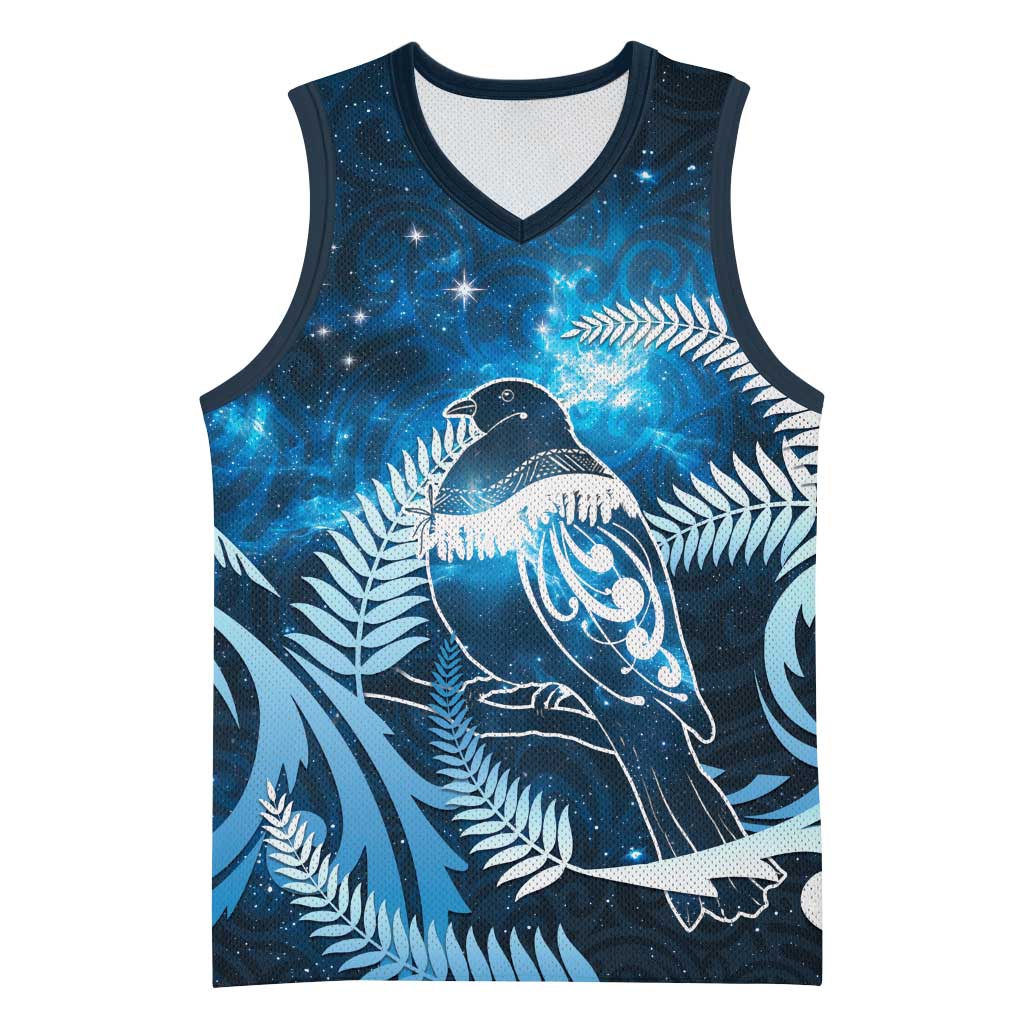 New Zealand Matariki Basketball Jersey Pigeon Kereru Maori Fern Art