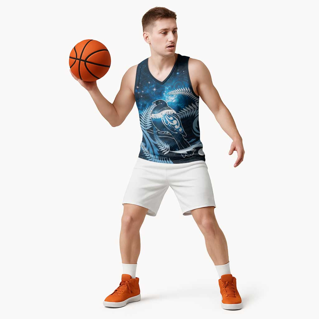 New Zealand Matariki Basketball Jersey Pigeon Kereru Maori Fern Art