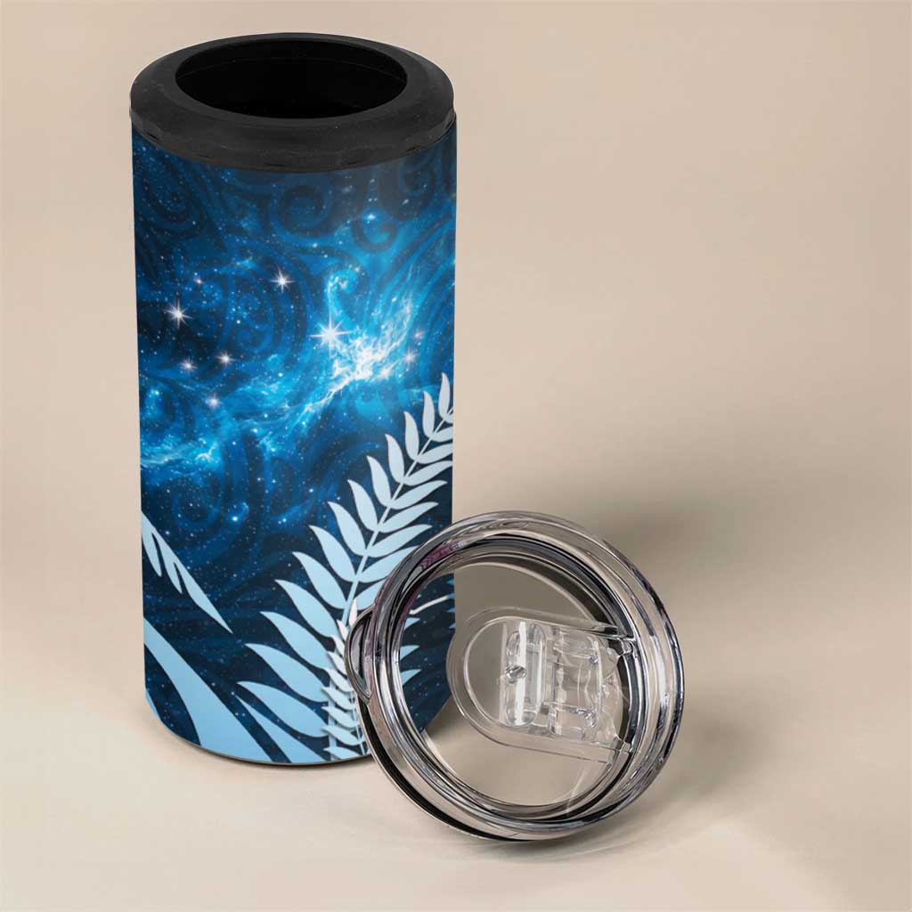 New Zealand Matariki 4 in 1 Can Cooler Tumbler Pigeon Kereru Maori Fern Art