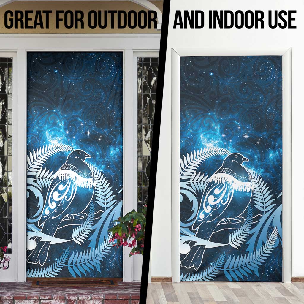 New Zealand Matariki Door Cover Pigeon Kereru Maori Fern Art