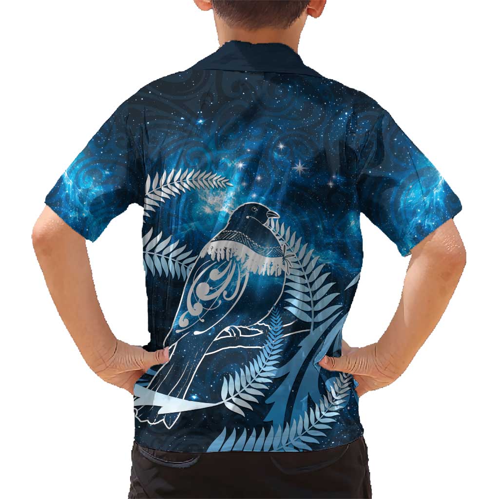 New Zealand Matariki Family Matching Mermaid Dress and Hawaiian Shirt Pigeon Kereru Maori Fern Art LT05 - Polynesian Pride
