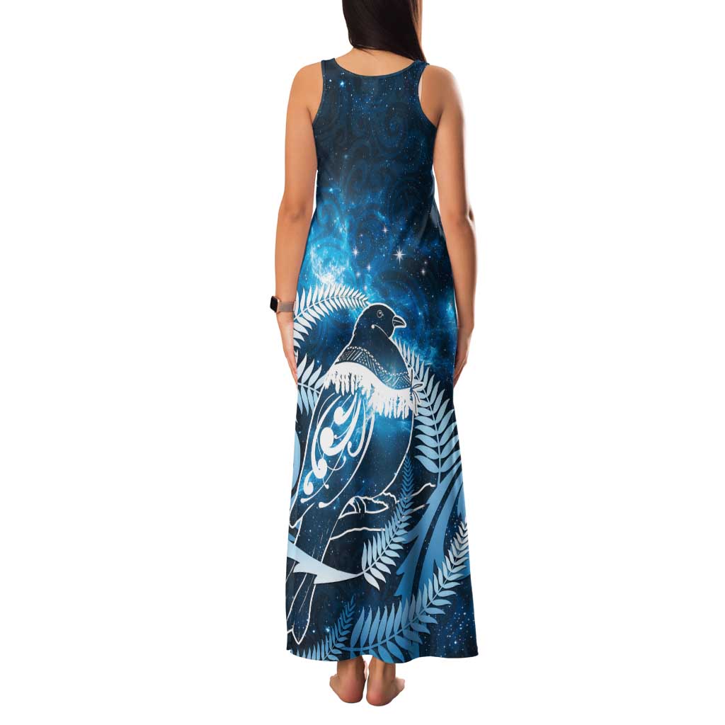 New Zealand Matariki Family Matching Tank Maxi Dress and Hawaiian Shirt Pigeon Kereru Maori Fern Art LT05 - Polynesian Pride
