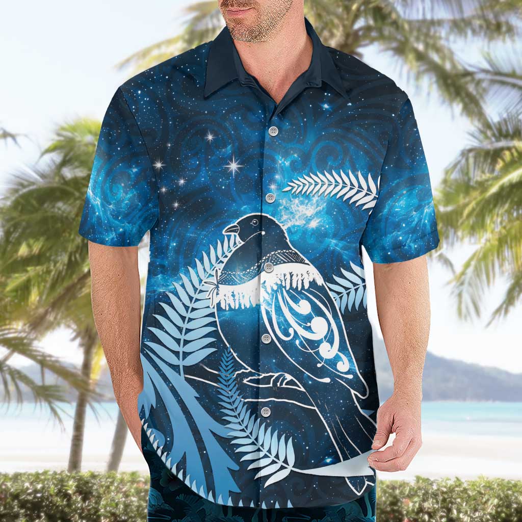 New Zealand Matariki Hawaiian Shirt Pigeon Kereru Maori Fern Art