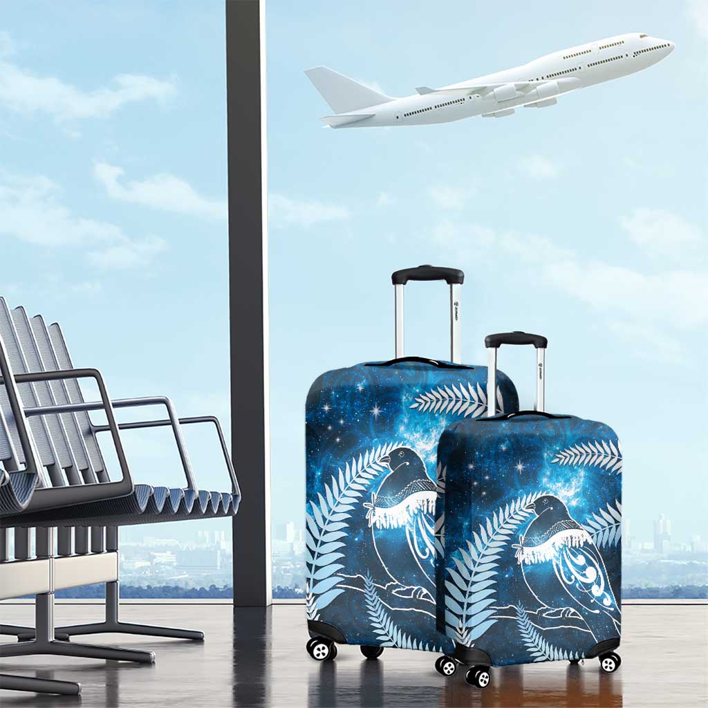 New Zealand Matariki Luggage Cover Pigeon Kereru Maori Fern Art