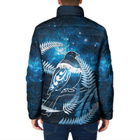 New Zealand Matariki Padded Jacket Pigeon Kereru Maori Fern Art