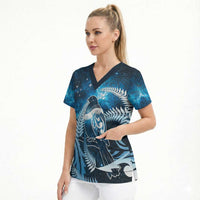 New Zealand Matariki Scrub Top Pigeon Kereru Maori Fern Art LT05 - Polynesian Pride