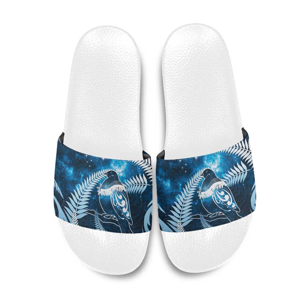 New Zealand Matariki Slide Sandals Pigeon Kereru Maori Fern Art