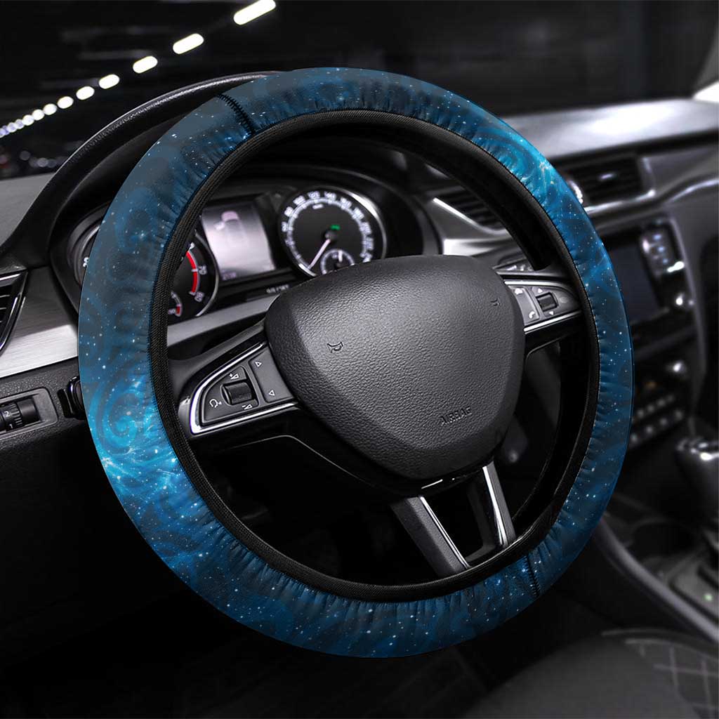 New Zealand Matariki Steering Wheel Cover Pigeon Kereru Maori Fern Art
