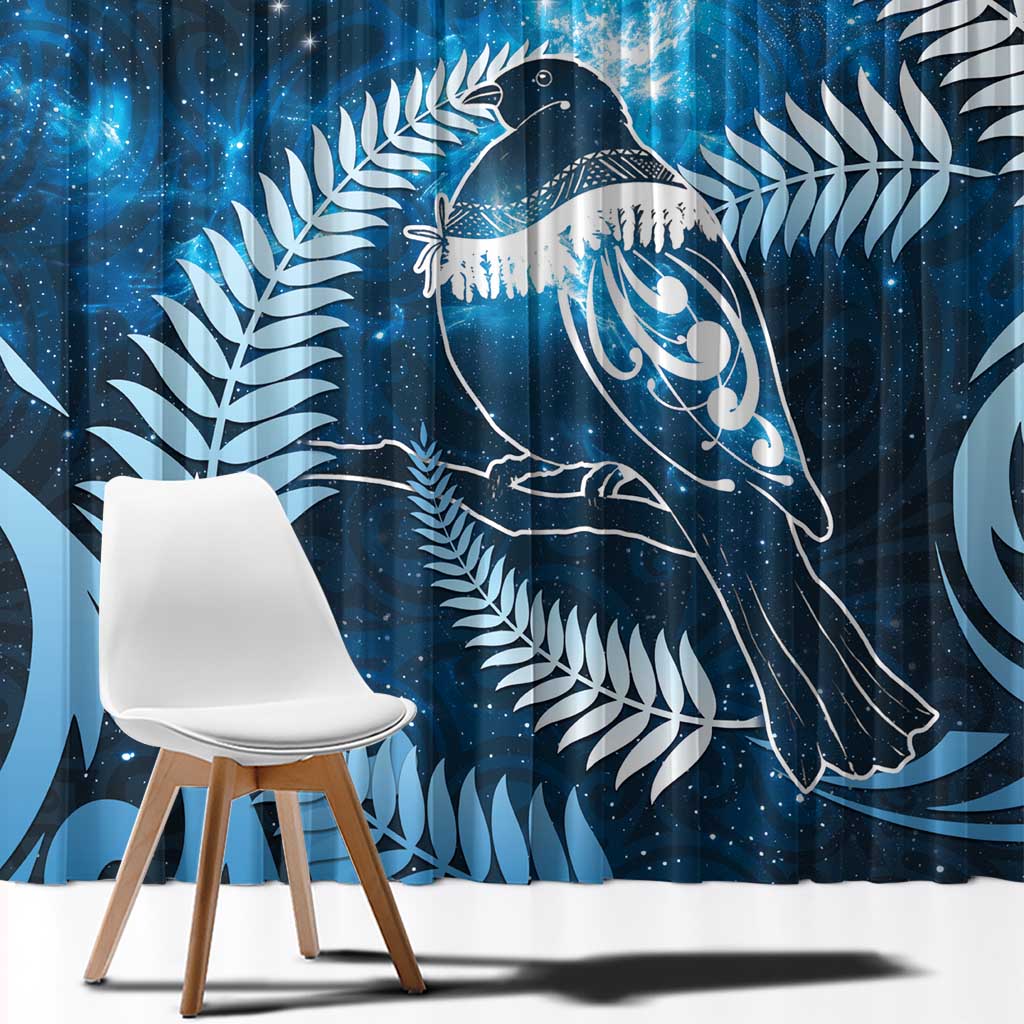 New Zealand Matariki Window Curtain Pigeon Kereru Maori Fern Art