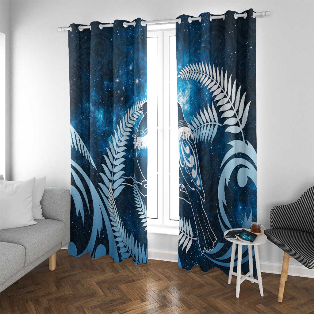 New Zealand Matariki Window Curtain Pigeon Kereru Maori Fern Art