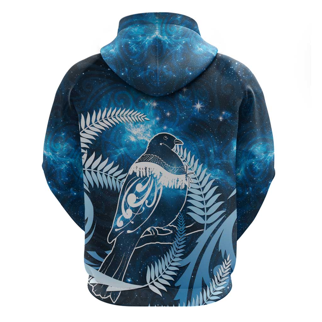 New Zealand Matariki Zip Hoodie Pigeon Kereru Maori Fern Art